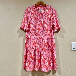 MUK LUKS Cloud Knit Tiered Lounge Dress women’s size L poly spandex